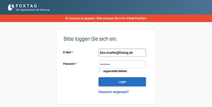 gesperrtes Nutzerkonto